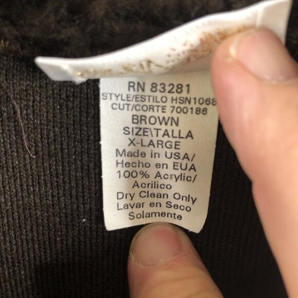 Vintage Carol Wier Vegan Fur Vest Womens Extra Large Brown Faux USA Mobwife - Picture 6 of 13